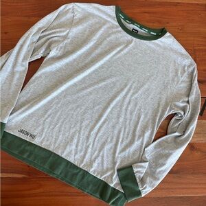 🦊 Jason Wu Gray and Green Long Sleeve Tee